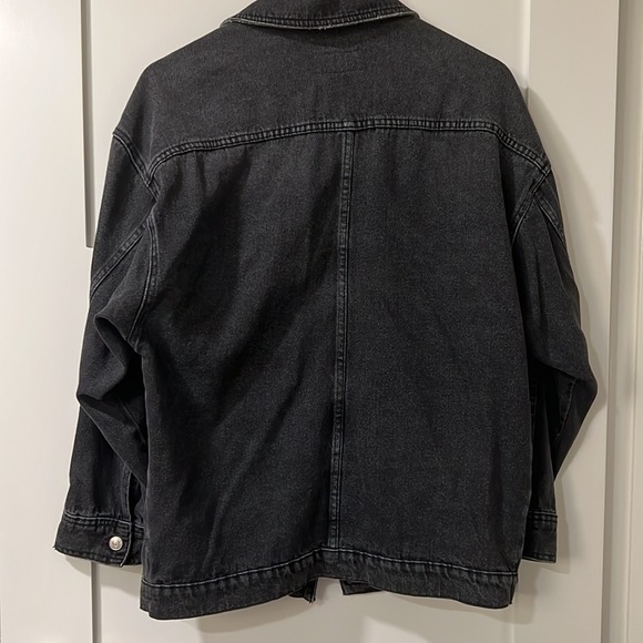 ANTHROPOLOGIE Pilcro Longline Denim Trucker Jacket in black size XS - Picture 5 of 7